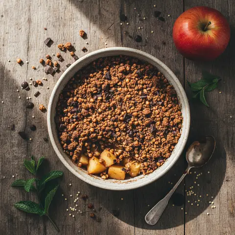 Süßes Apfel-Schokoladen-Quinoa-Crumble