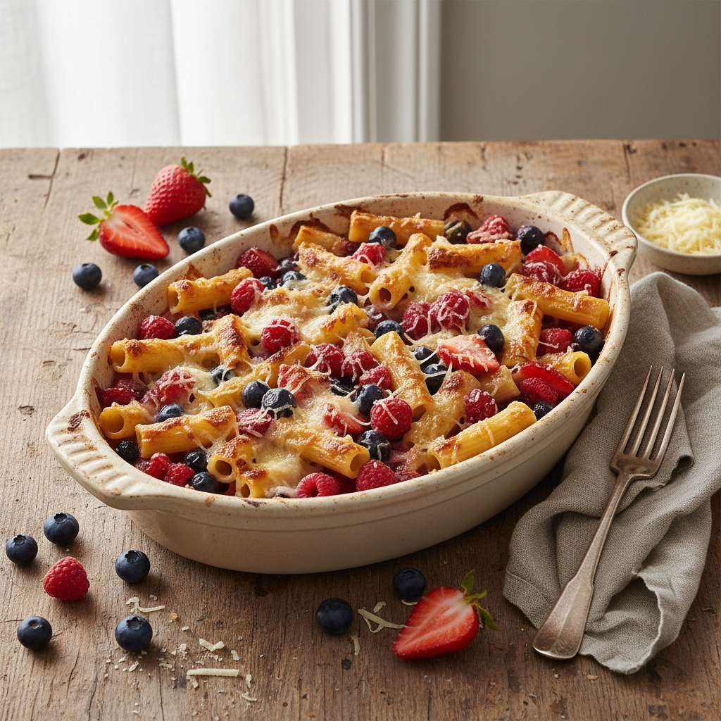 Pâtes aux Fruits Rouges et Gruyère