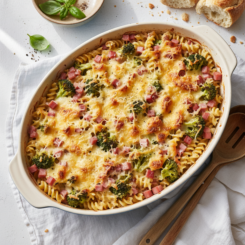 Gratin de Pâtes Brocoli Jambon