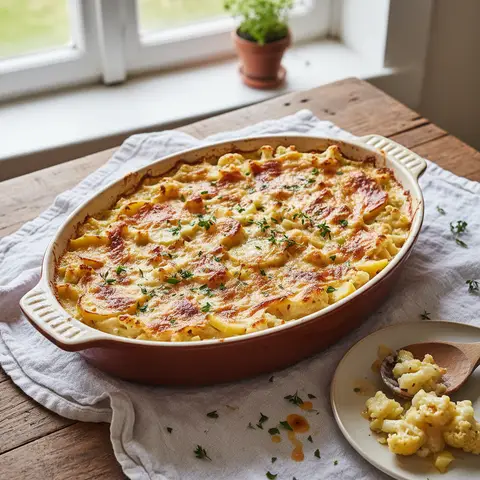 Blumenkohl- und Kartoffelauflauf