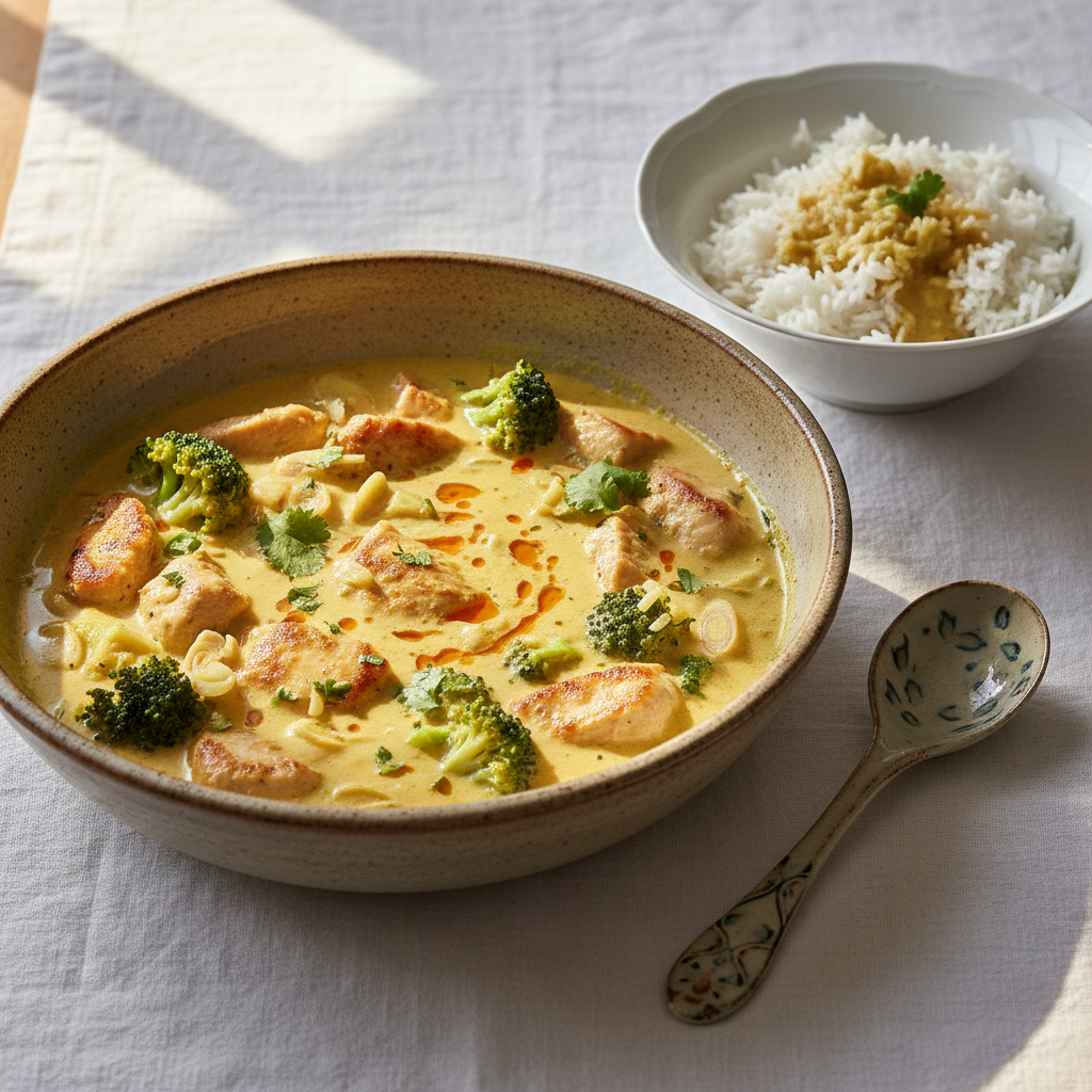 Curry de Poulet Brocoli Lait de Coco