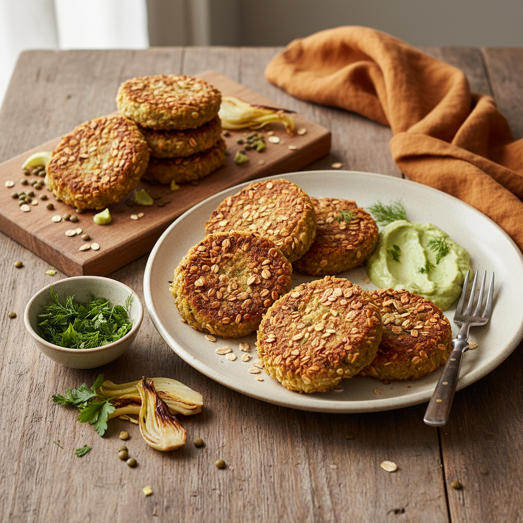 Galettes de Fenouil et Lentilles