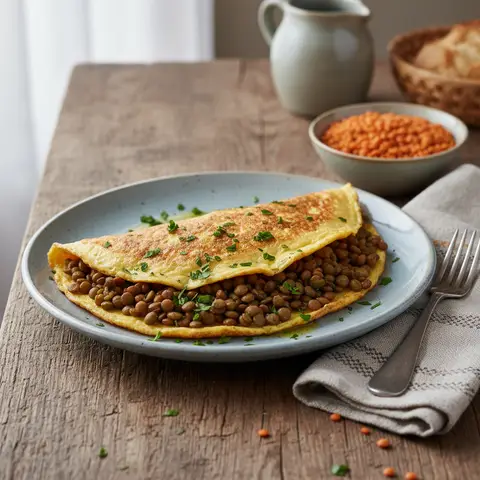 Omelette mit Linsen