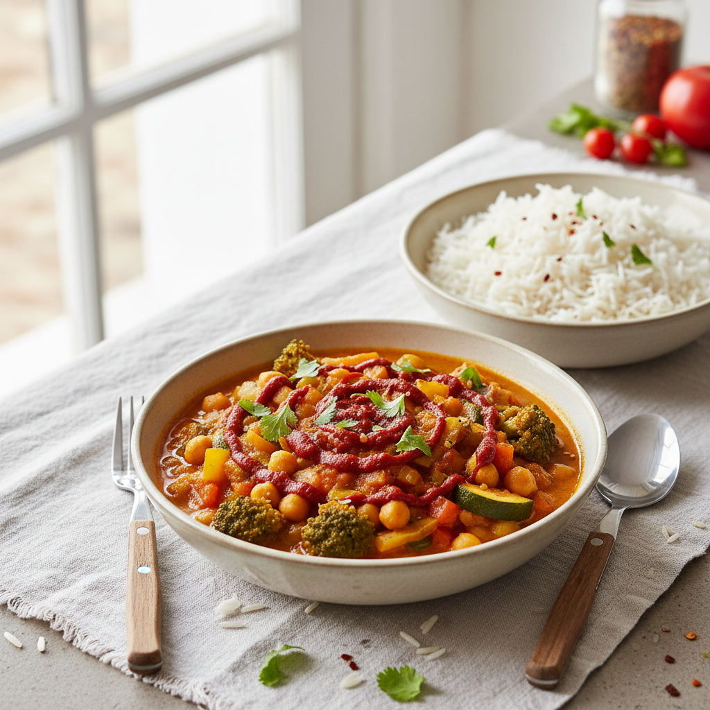 Curry Végétarien Rapide aux Tomates