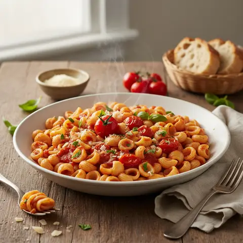 Pasta Shells with Homemade Tomato Sauce