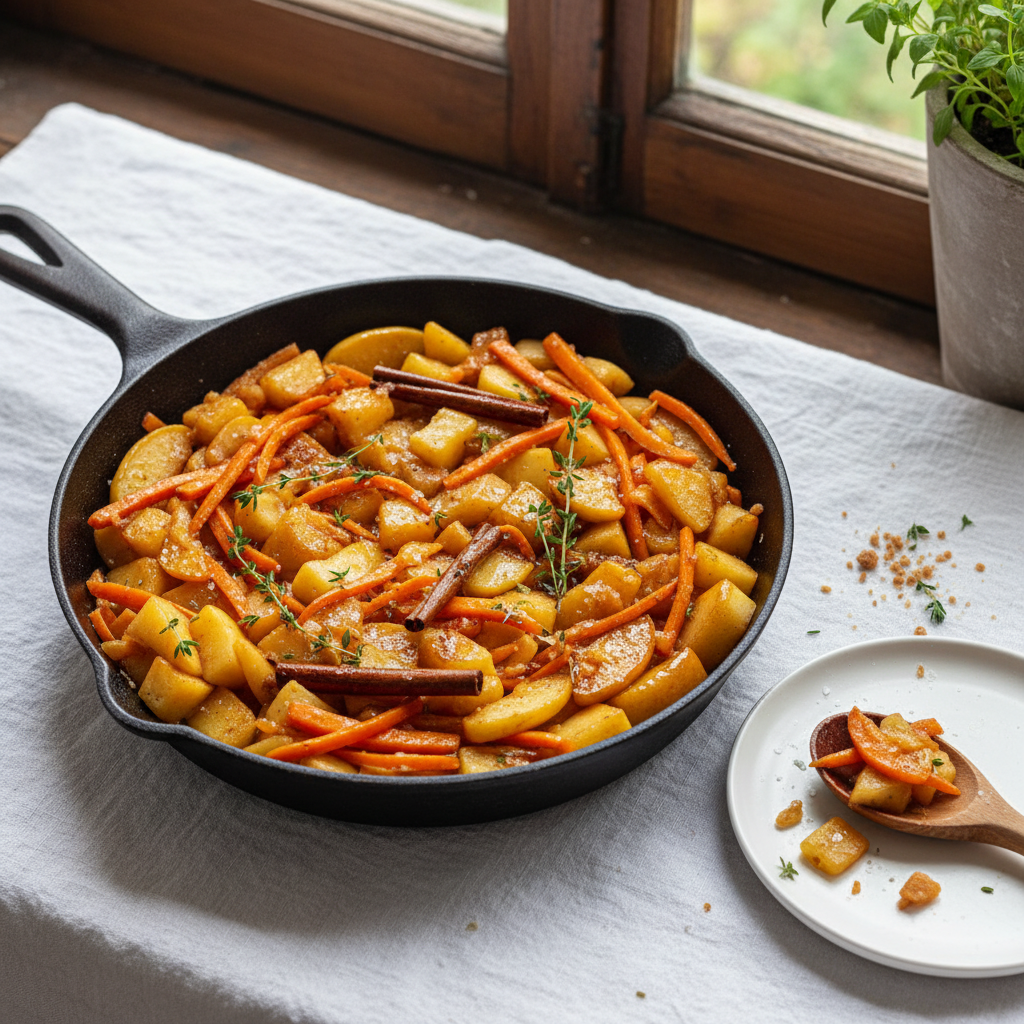 Poêlée de pommes et carottes