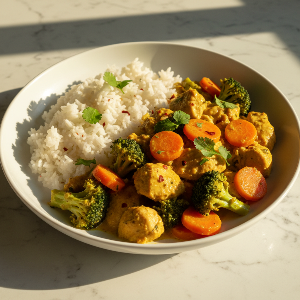 Curry de Poulet aux Carottes et Brocoli