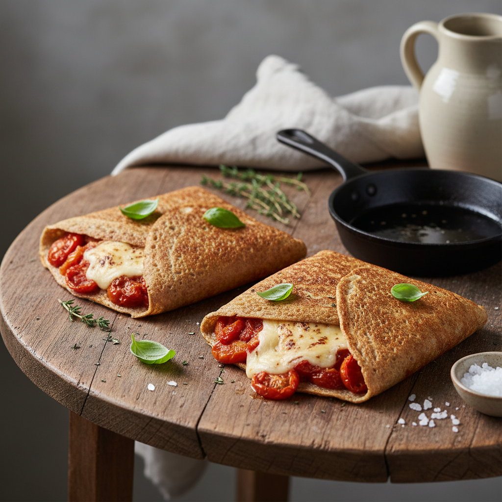 Crêpes Bretonnes Farcies aux Tomates et Fromage