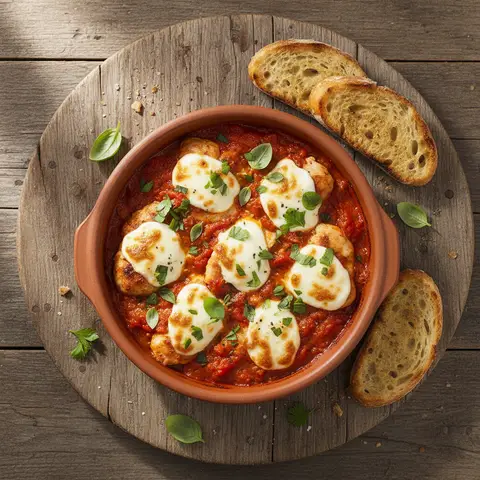 Chicken in Tomato and Mozzarella Sauce