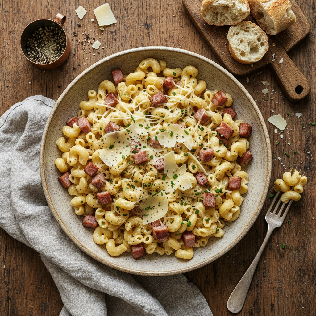 Pâtes au Gruyère et Jambon
