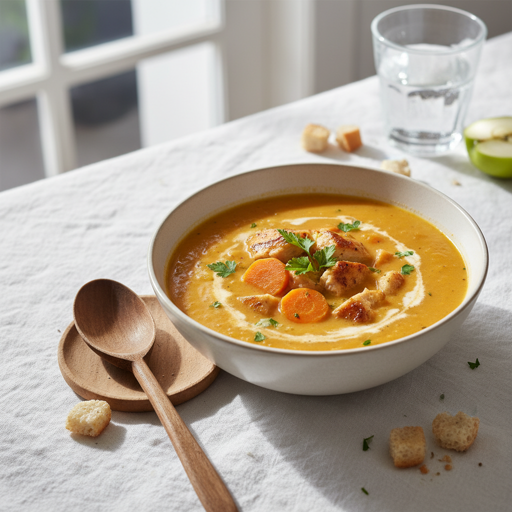 Soupe Réconfortante Poulet-Carotte-Pomme