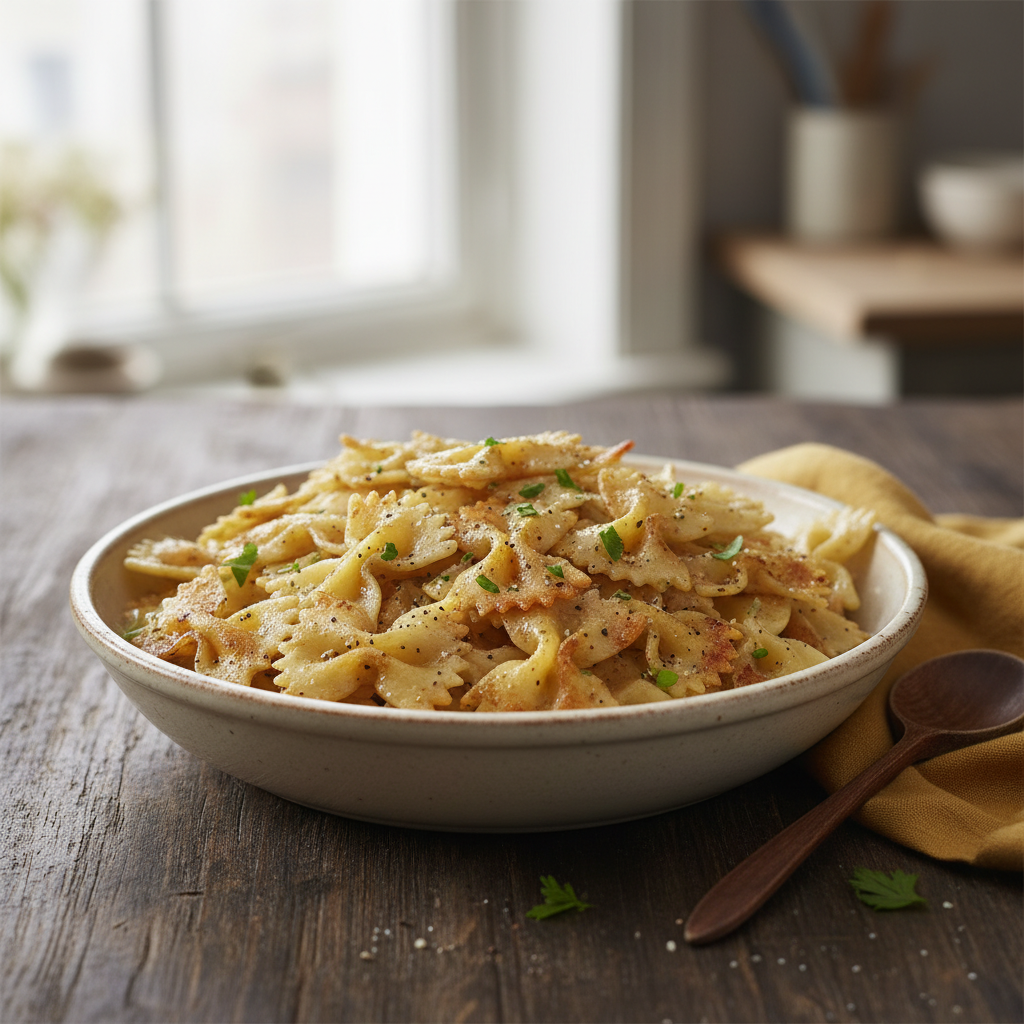 Farfalles Poêlées à l'Huile et Poivre