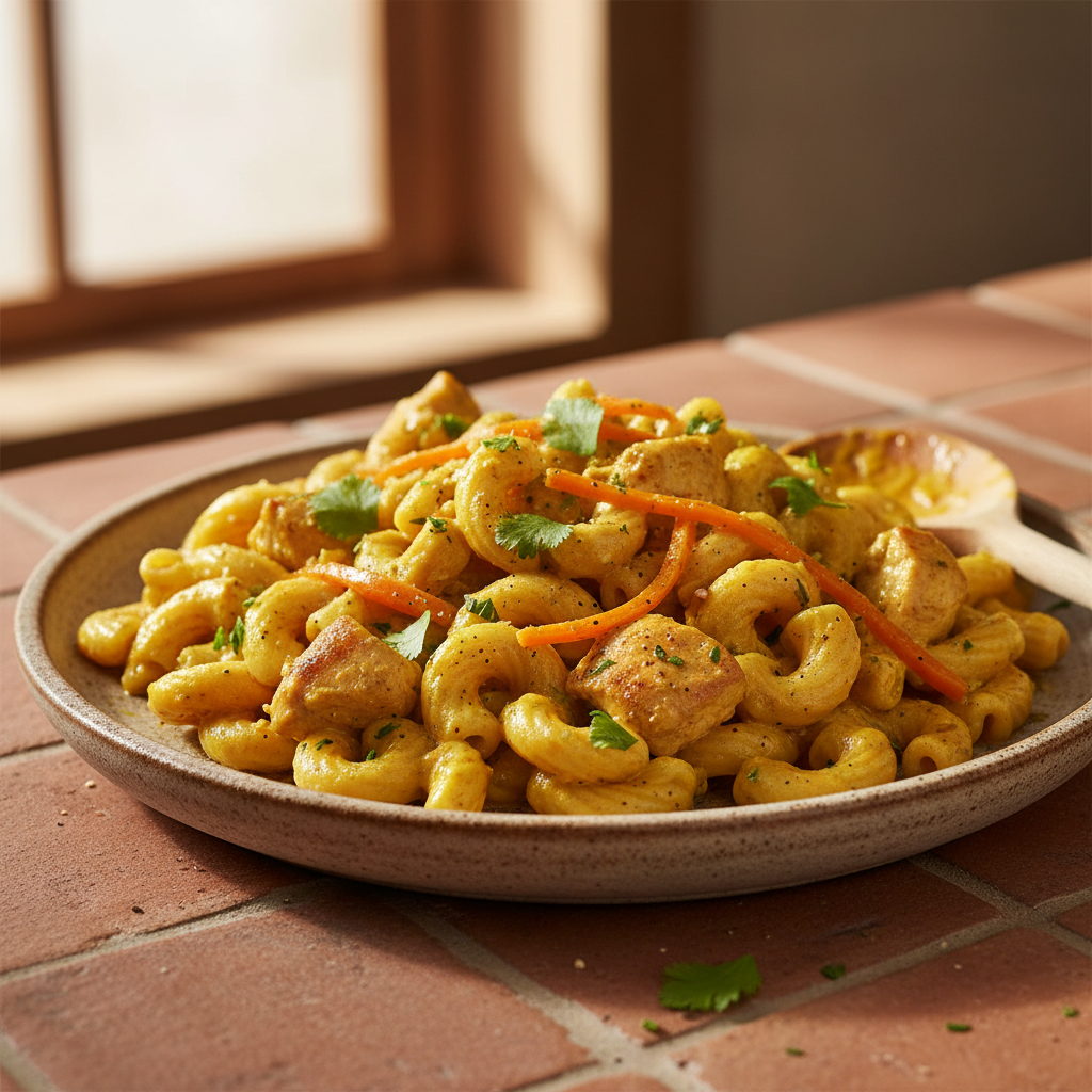 Pâtes au Curry et Poulet