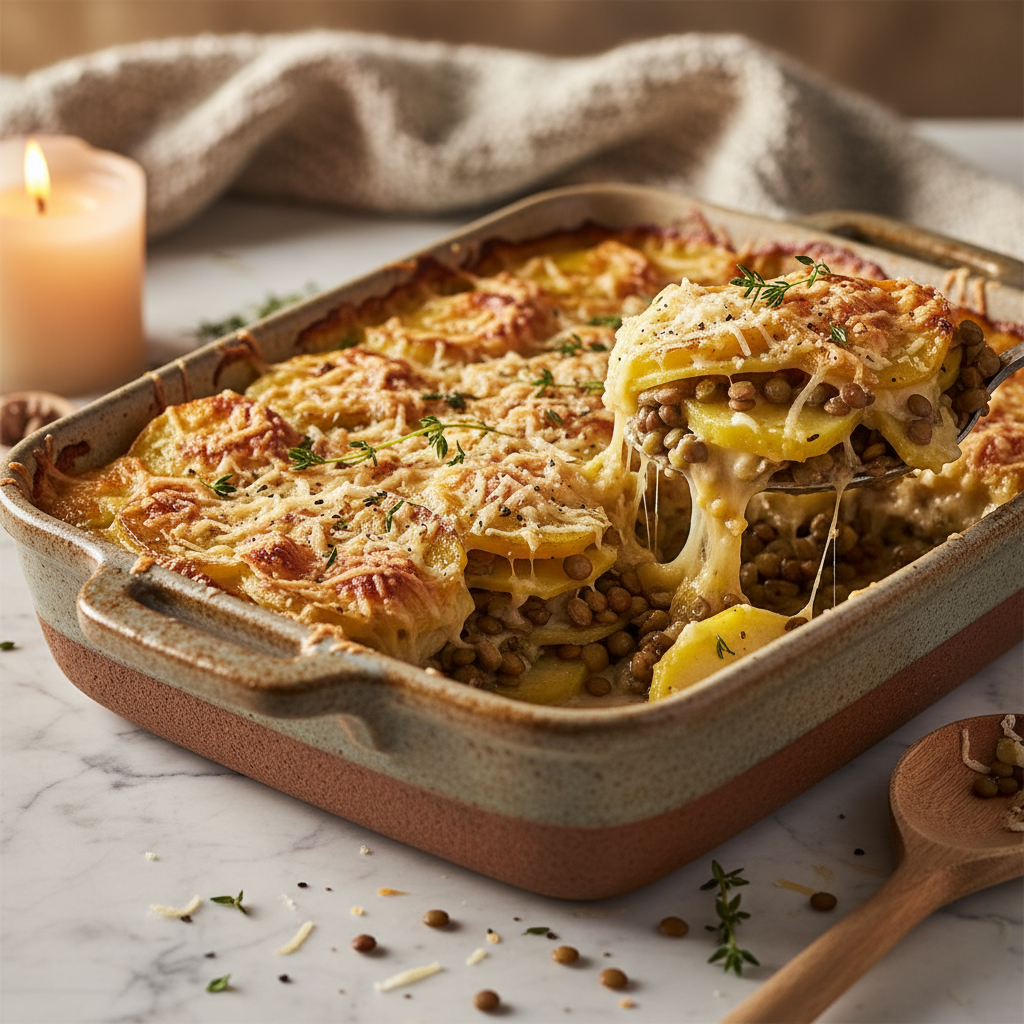 Gratin de Pommes de Terre aux Lentilles