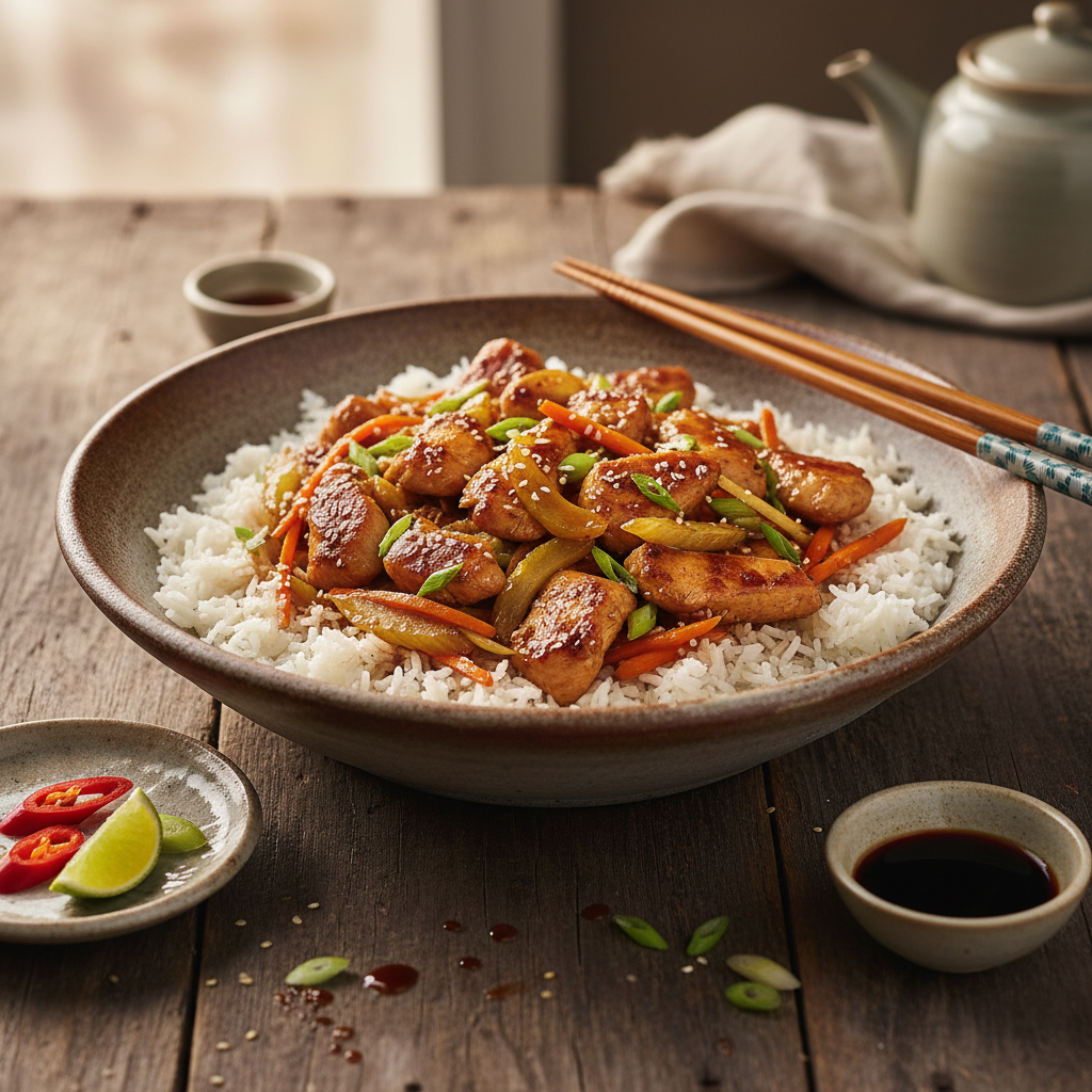 Poulet Sauté Style Asiatique avec Légumes