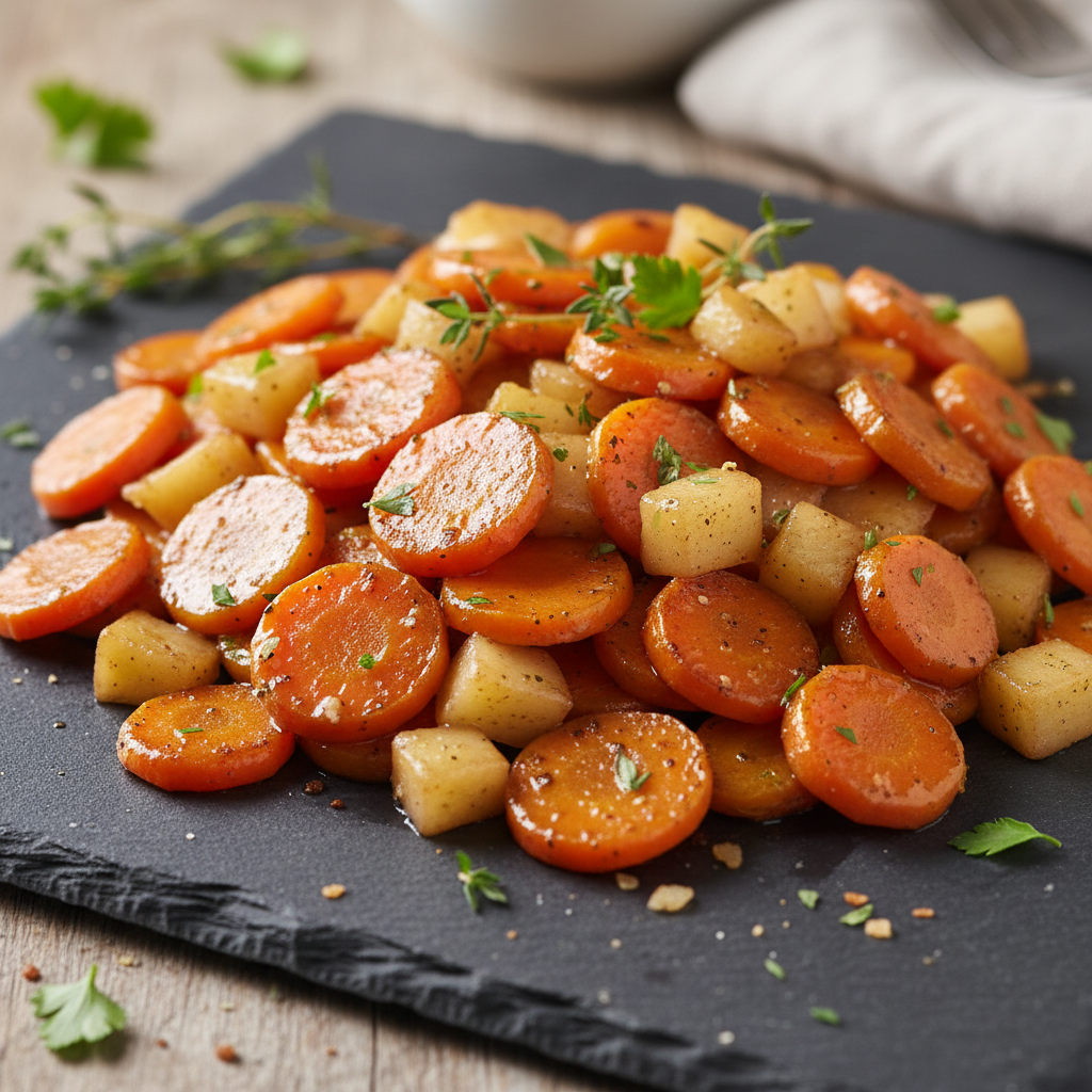 Poêlée de carottes et pommes sautées