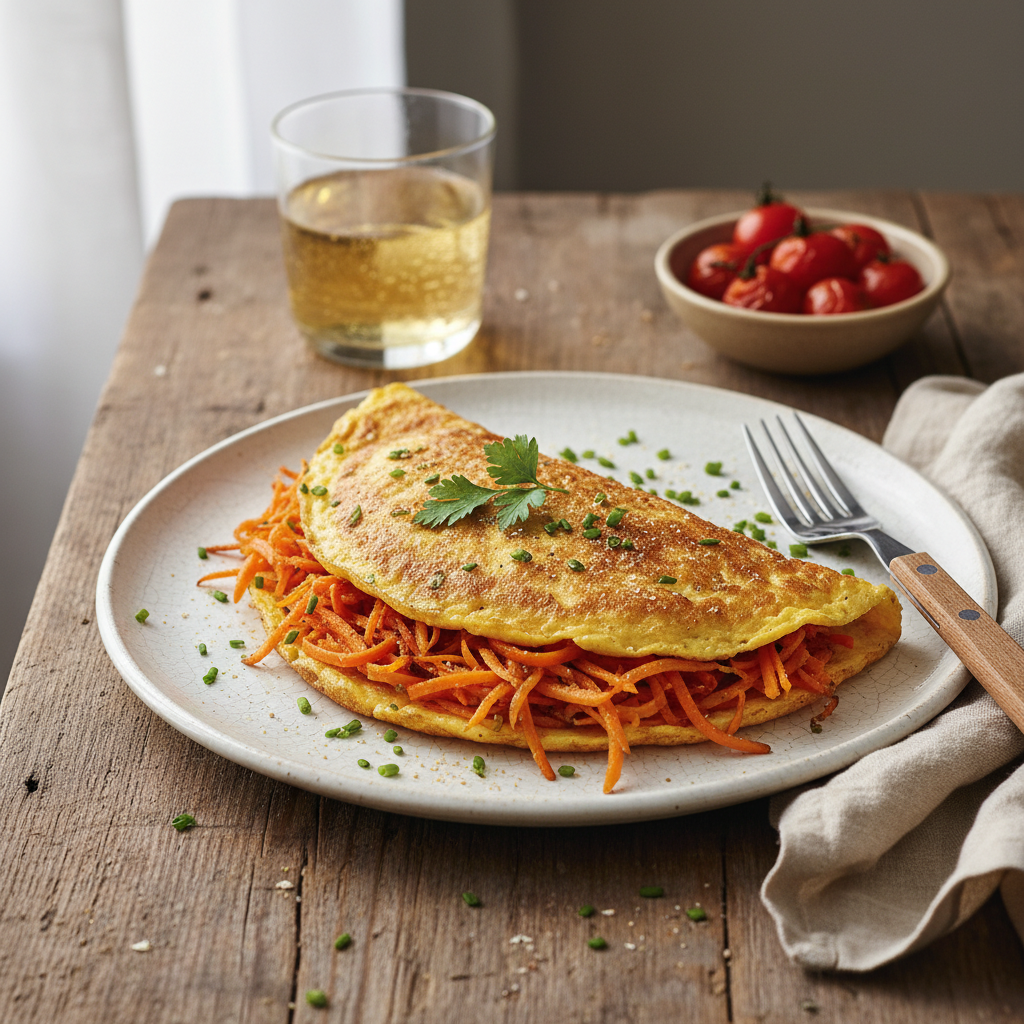 Omelette aux Carottes et Farine Dorée
