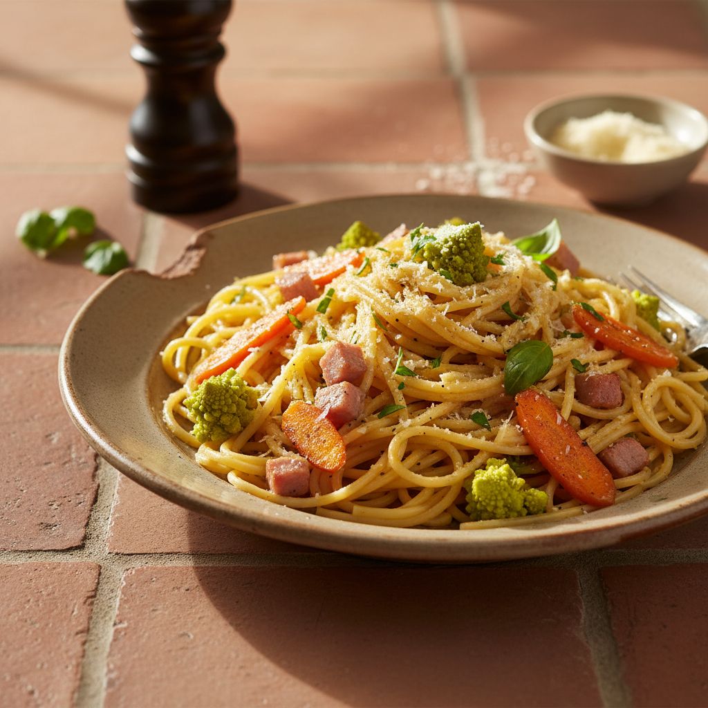 Pâtes Carbonara aux Légumes