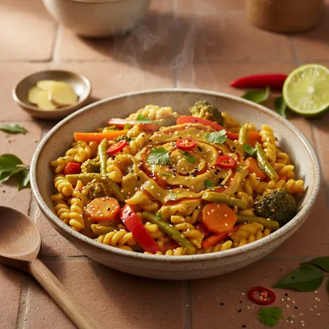 Gemüse-Curry mit Nudeln