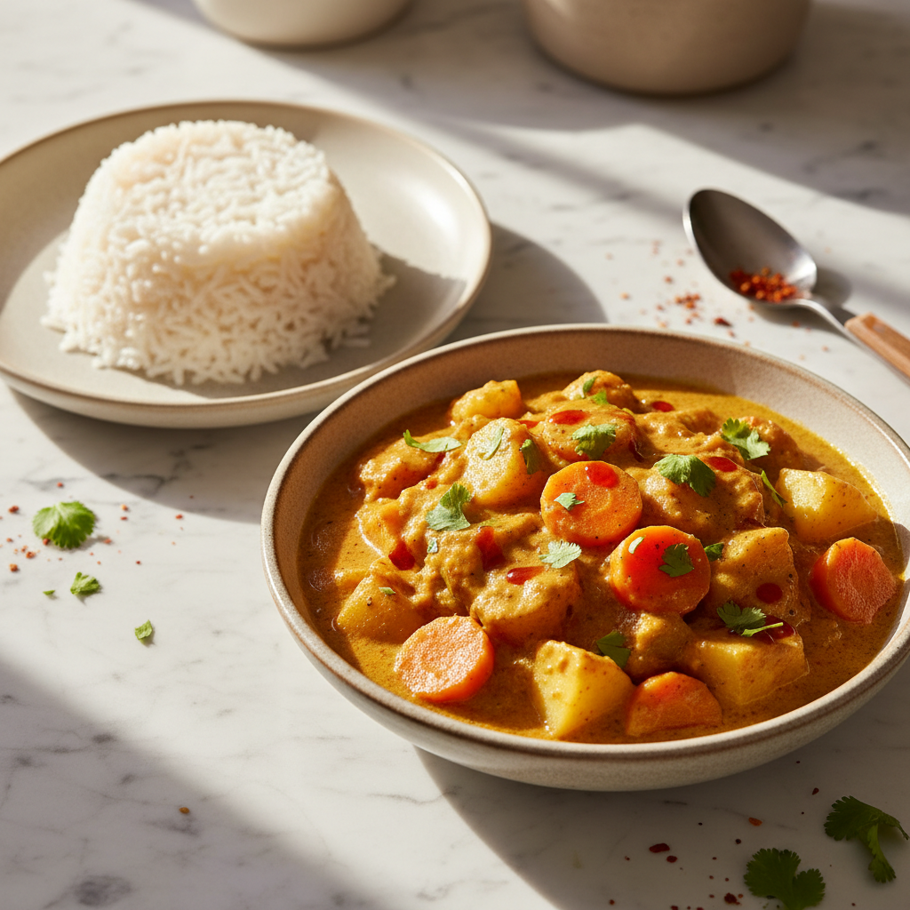 Curry de légumes avec riz