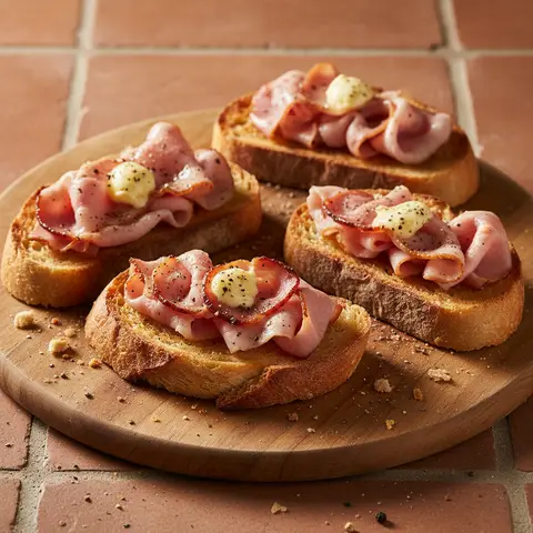 Pan-Fried Ham and Bread