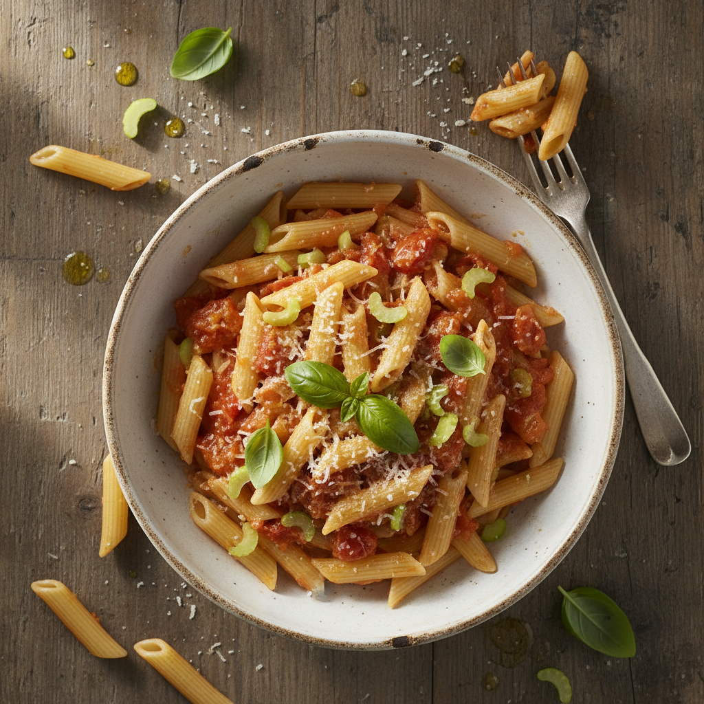 Pâtes à la Tomate et Céleri