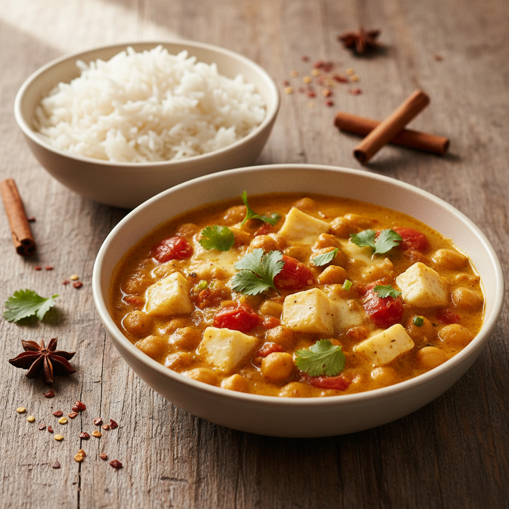 Curry Indien Végétarien aux Pois Chiches