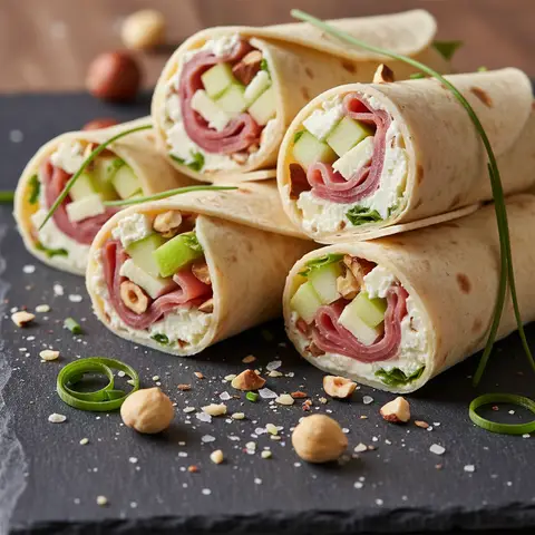 Apple and Ham Wraps with Hazelnuts