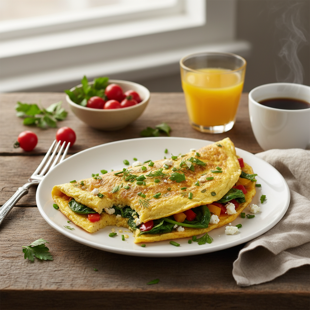 Omelette Végétale aux Herbes