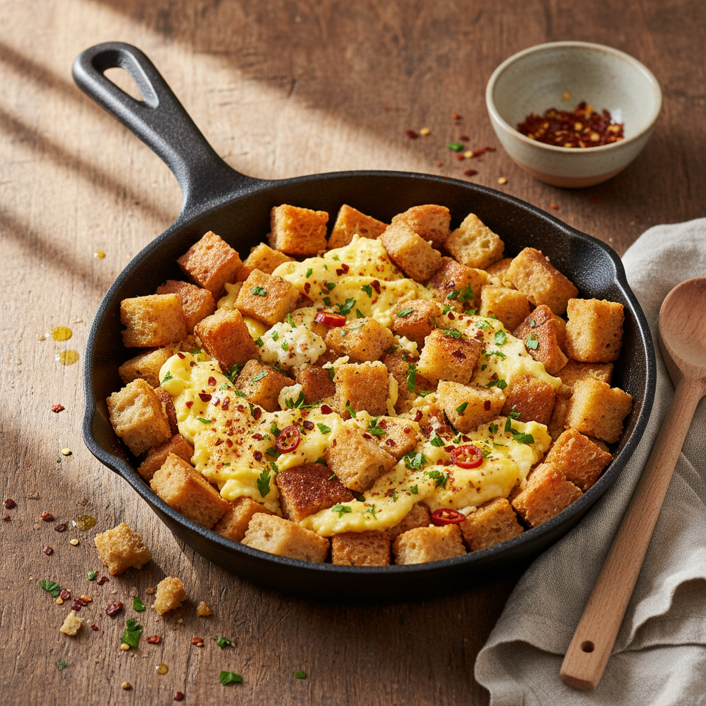 Migas Espagnoles (Pain Sauté aux Œufs)