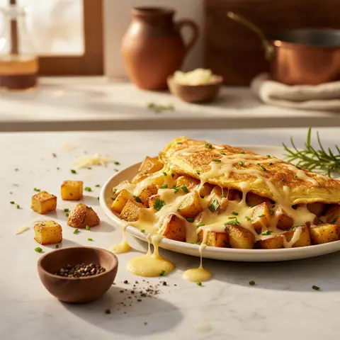 Potato and Cheese Omelet