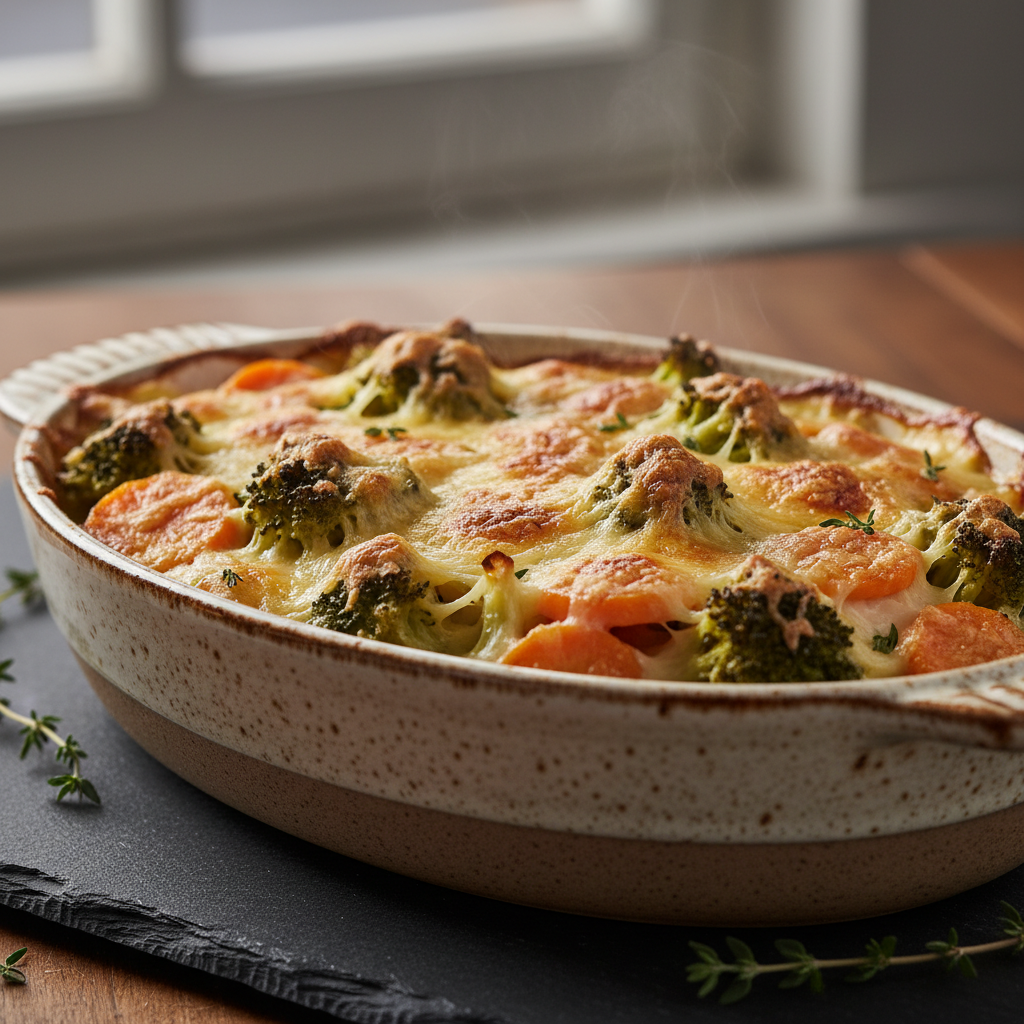 Gratin de Brocoli et Carotte au Gruyère