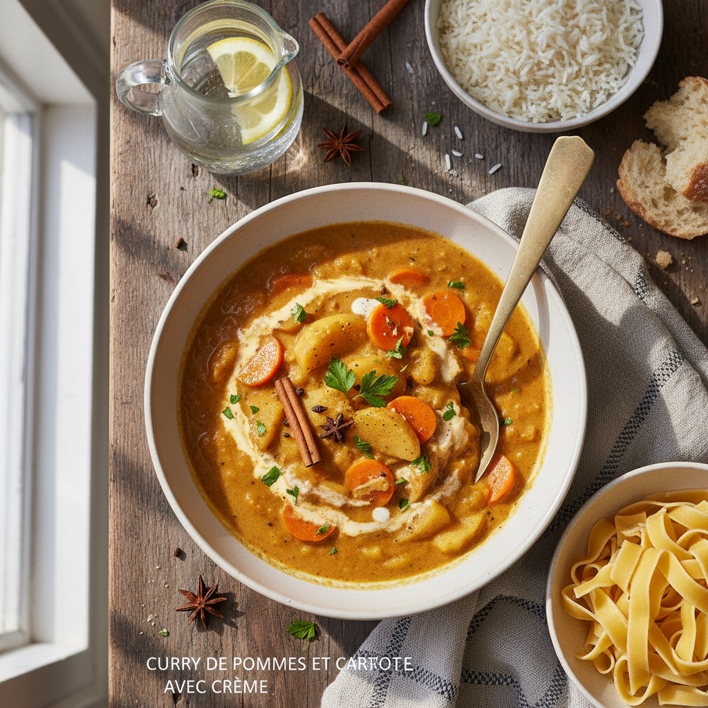 Curry de Pommes et Carottes avec Crème
