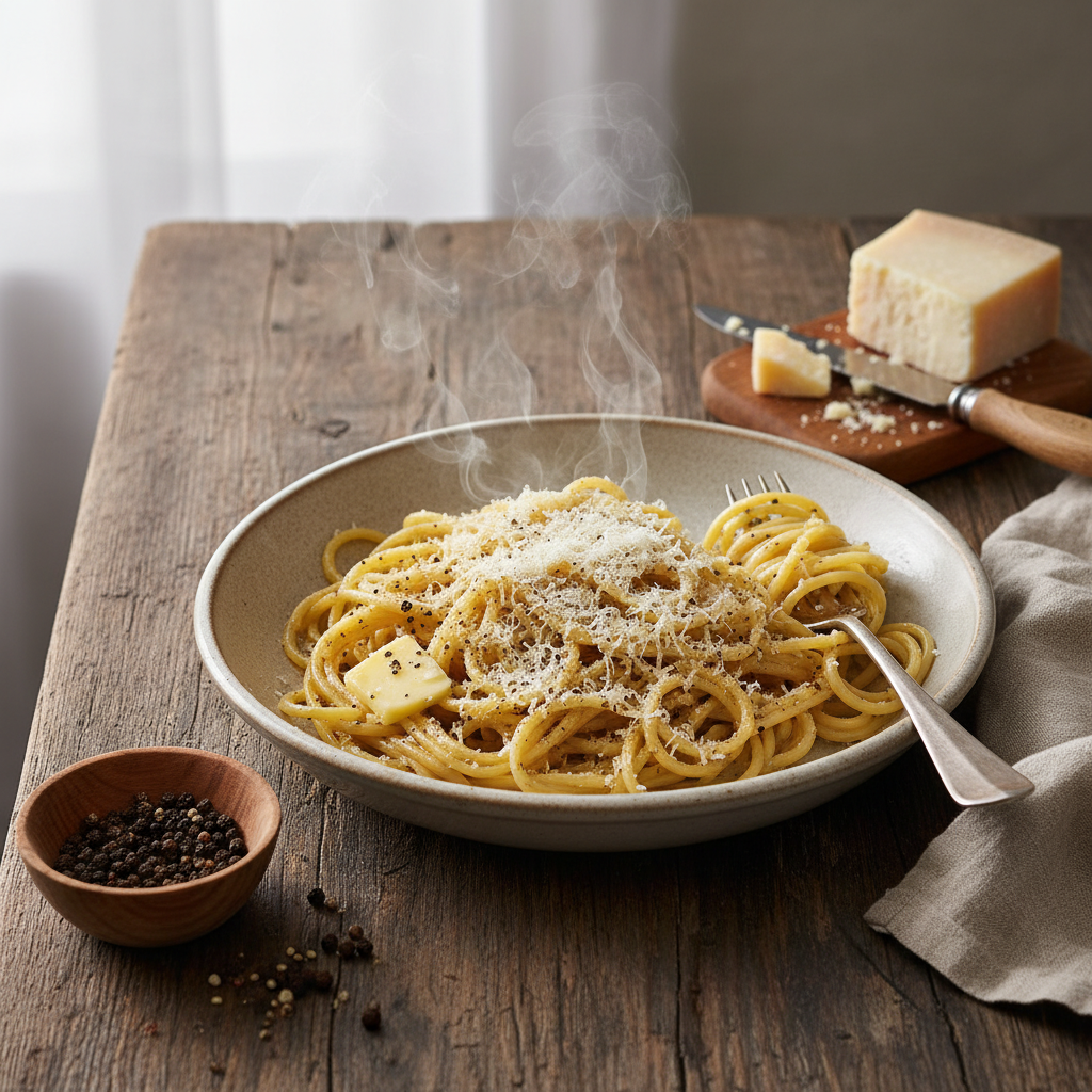 Pâtes au Beurre et Poivre (Cacio e Pepe simplifié)