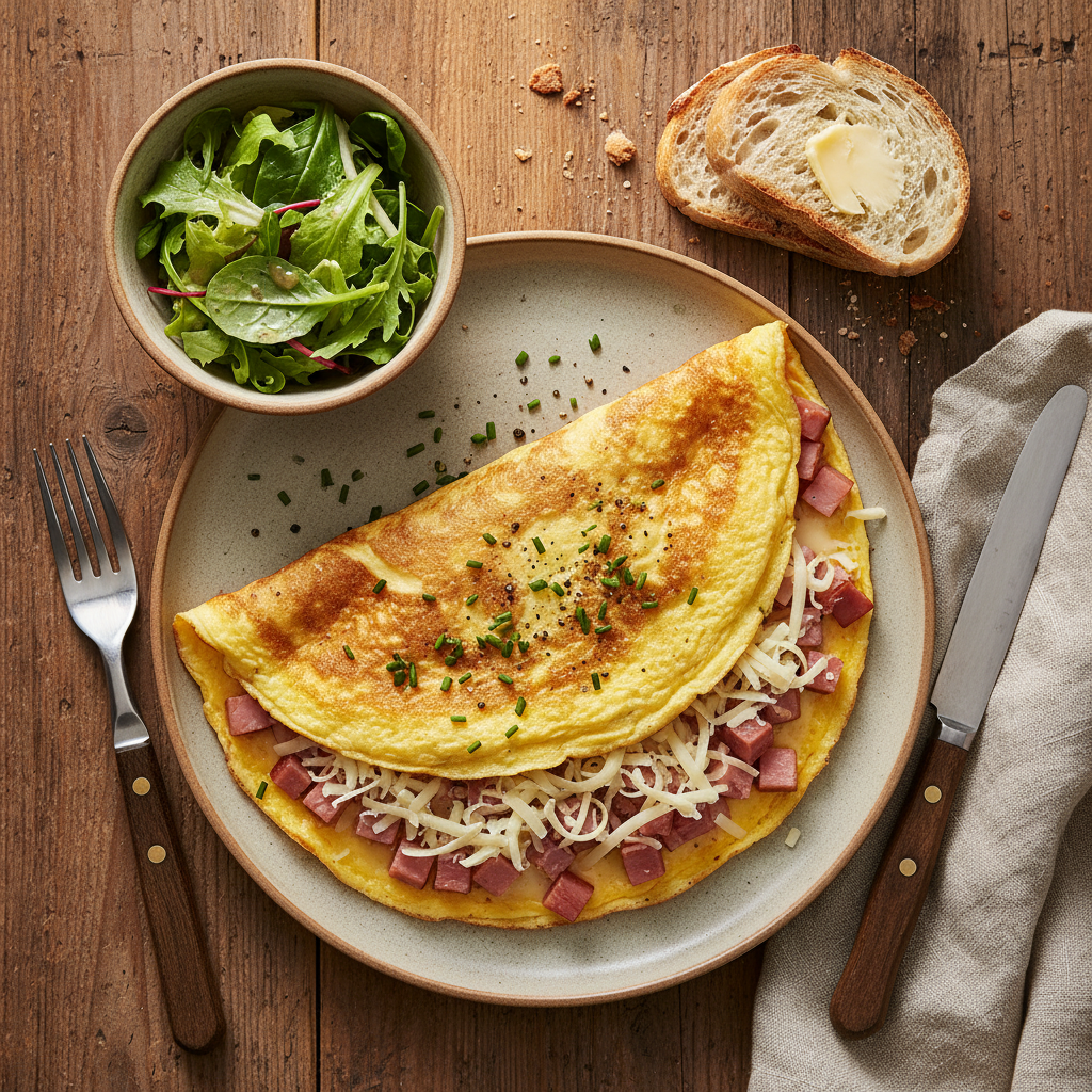 Omelette au Jambon et Gruyère