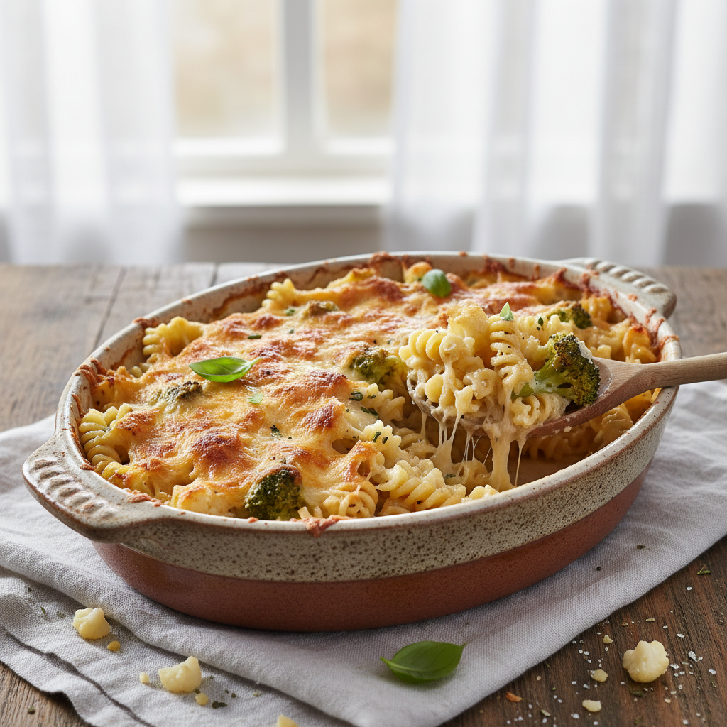 Pâtes Gratinées Chou-fleur Brocoli Fromage