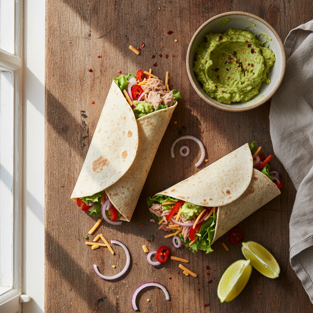 Wraps Mexicains au Thon et Guacamole