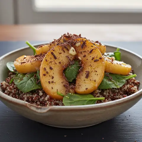 Süßsalziger Quinoa-Bowl mit Äpfeln und Schokolade
