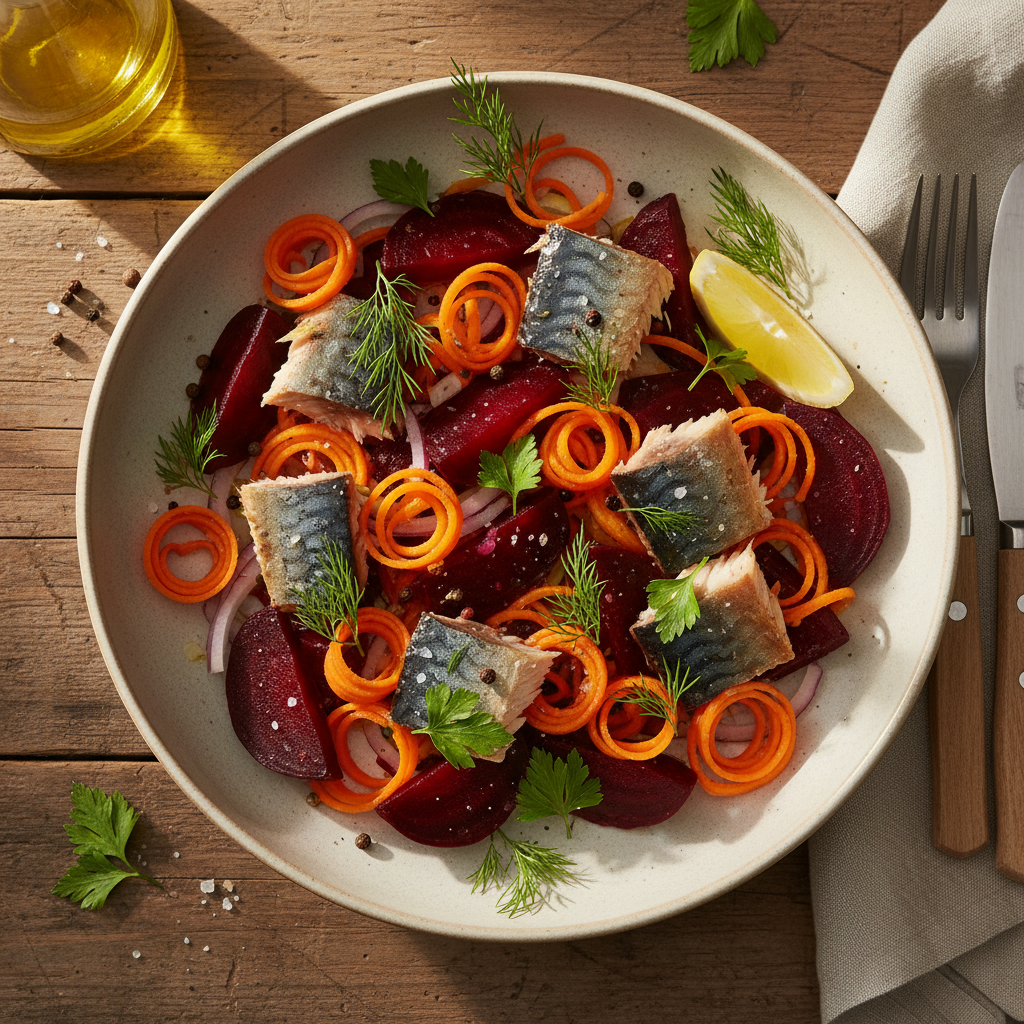 Salade de Betterave, Carotte et Maquereau