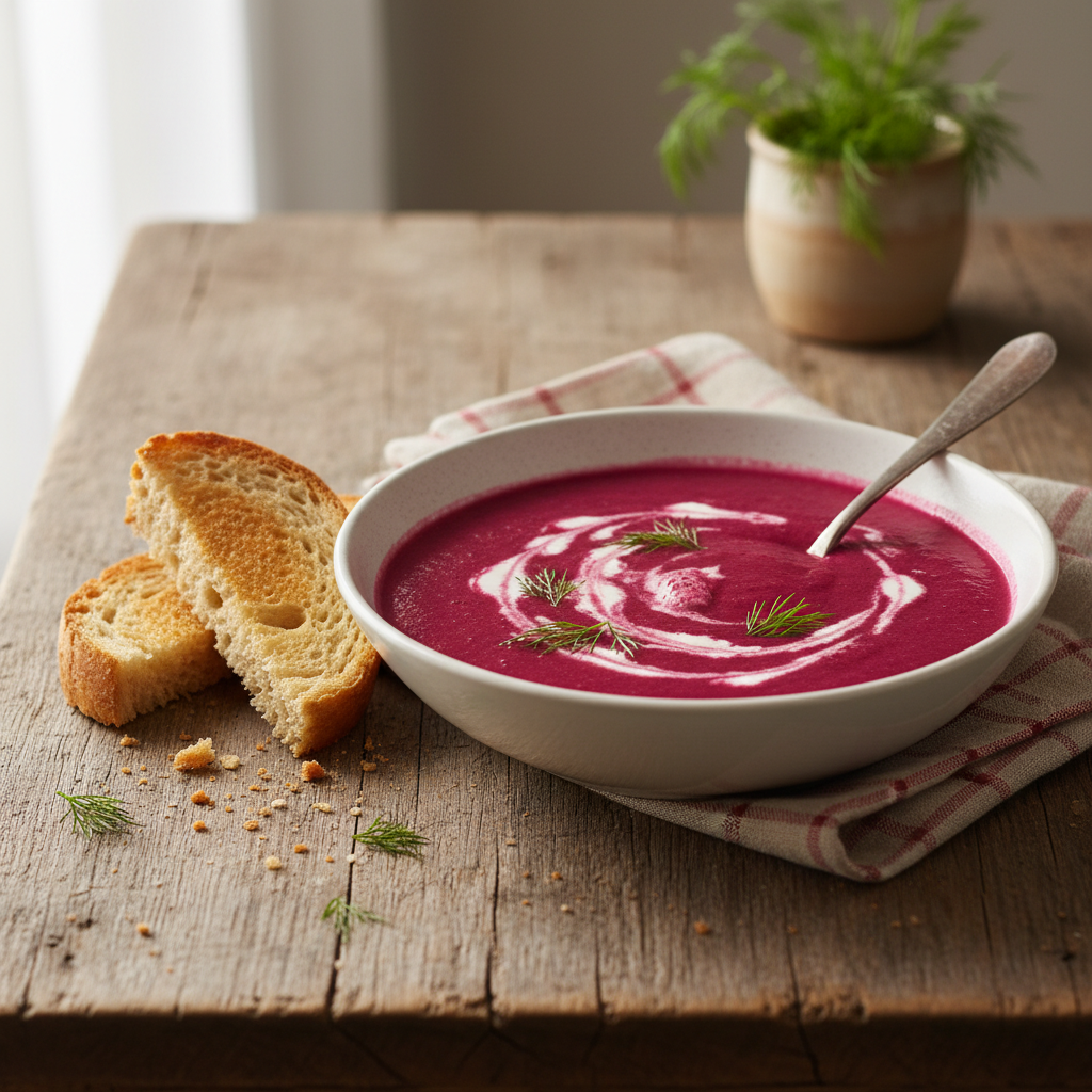Soupe Betterave et Pain de Mie