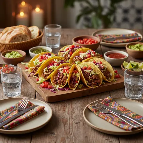 Tacos mit Hackfleisch und frischem Salat