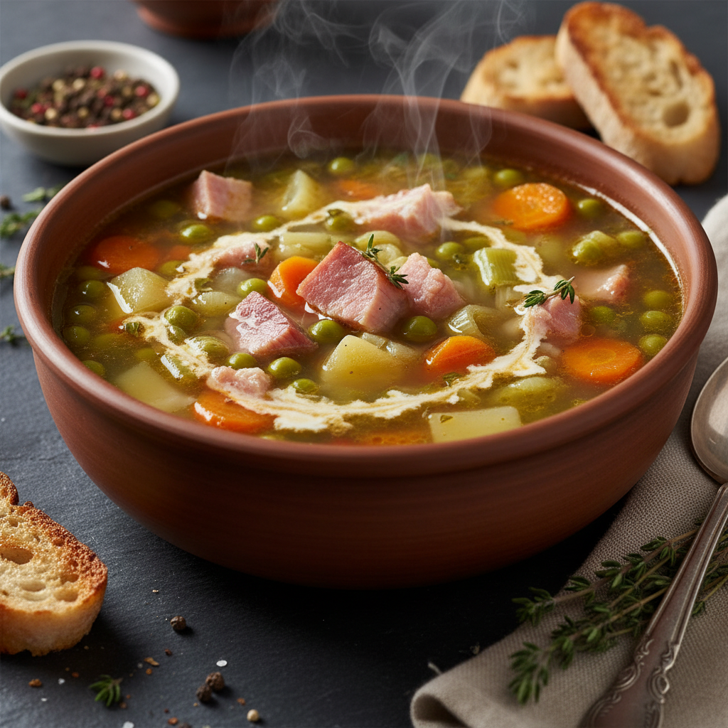 Soupe simple jambon et légumes