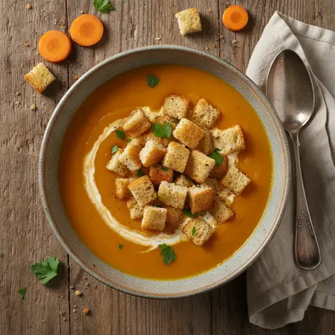 Carrot Soup with Crispy Bread