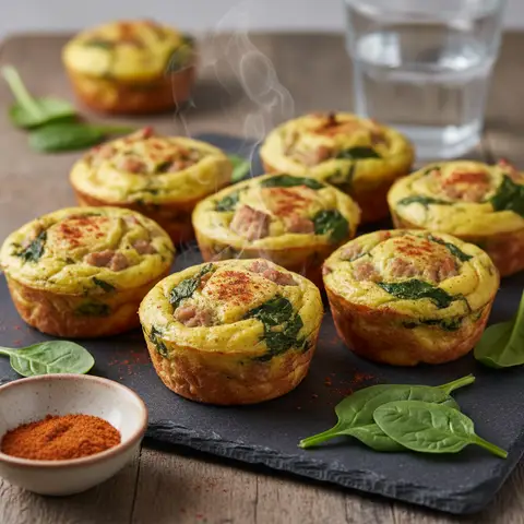 Turkey, Spinach, and Smoked Paprika Egg Muffins