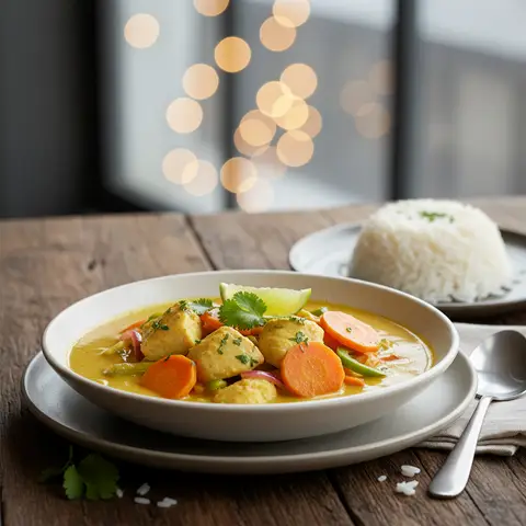 Fish Curry with Vegetables and Coconut Milk