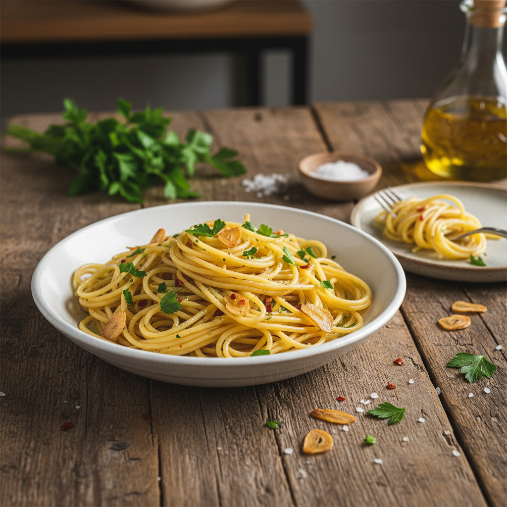 Spaghettis Aglio e Olio (Ail et Huile)
