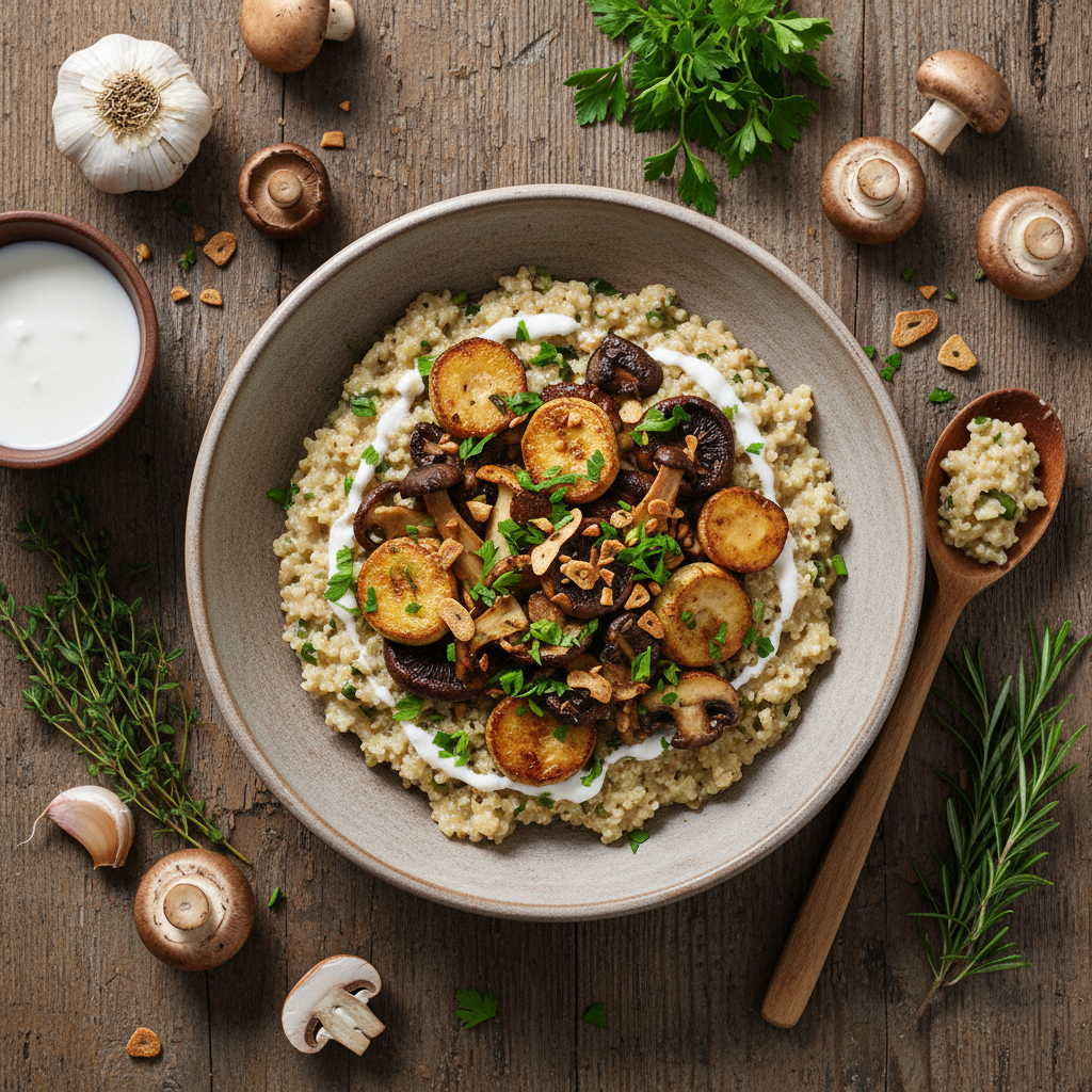 Risotto de Quinoa au Lait de Coco et Champignons