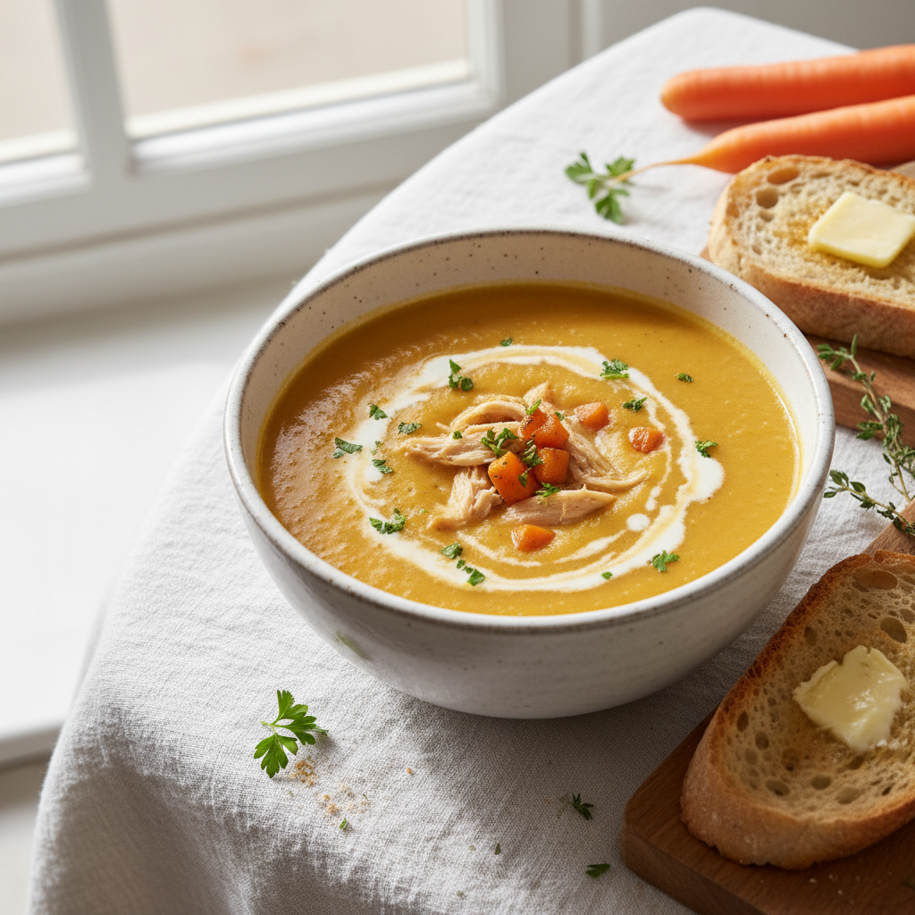 Soupe réconfortante poulet carotte