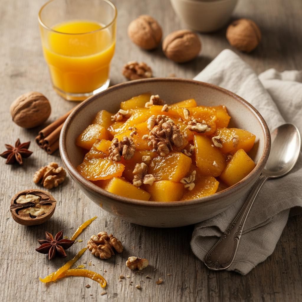 Compote d'Oranges et Pommes aux Noix