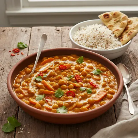 Curry mit Karotten und Kichererbsen